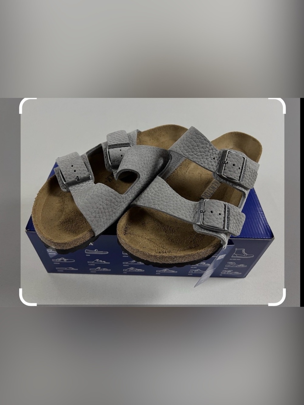 Birkenstock Men's Two-Strap Sandals in Light Gray sizes 44 &45 - Picture 2 of 11